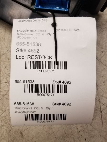 2003-2006 Land Range Rover - Temp Control - JFC000381PUY - R75171