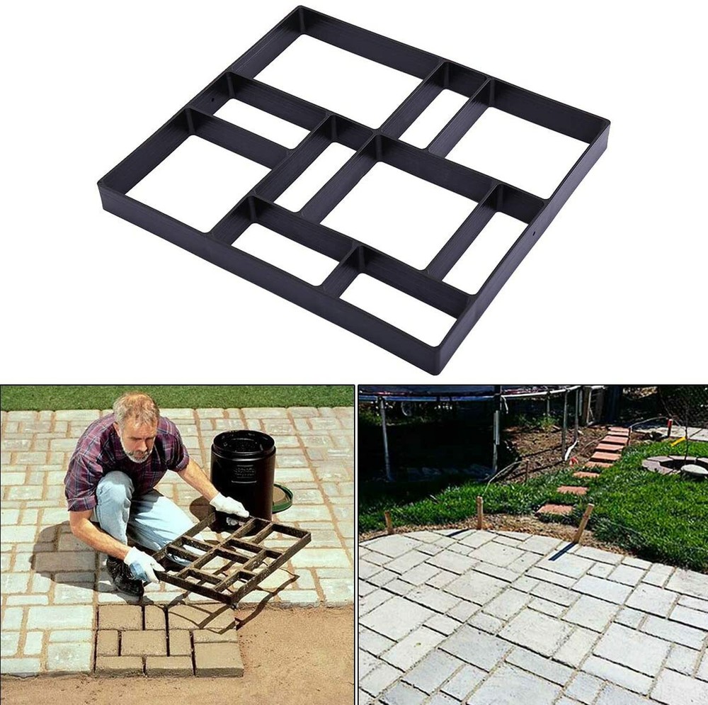 Grid Driveway Paving Pavement Mold Concrete Stepping Stone Path Maker NEW