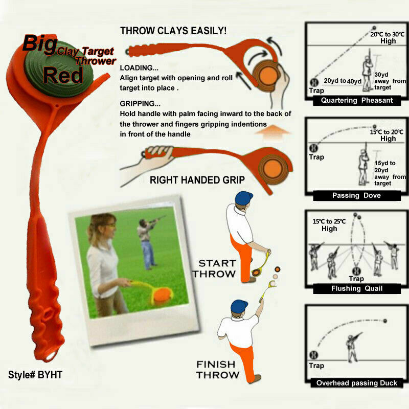 Atflbox Hand Held Thrower Clay Skeet Trap Target Throw Shooting Shoot