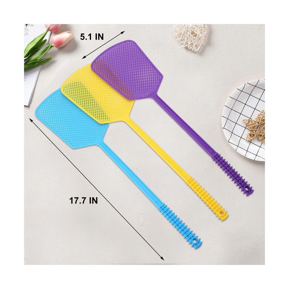 Fly Swatter,Plastic Flyswatters Multi-Pack,6 Bulk Vibrant Colorful Fly Killer...