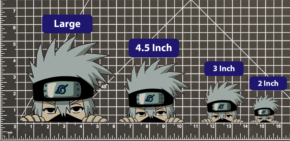 Kakashi Hatake Naruto STICKER DECAL -Peeker Peeking- 4 Different Sizes