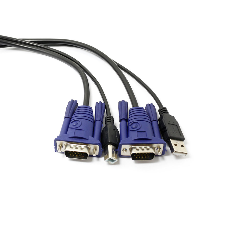 KVM Switch USB interface Dual Parallel USB Print Line + VGA Dedicated Line Cable
