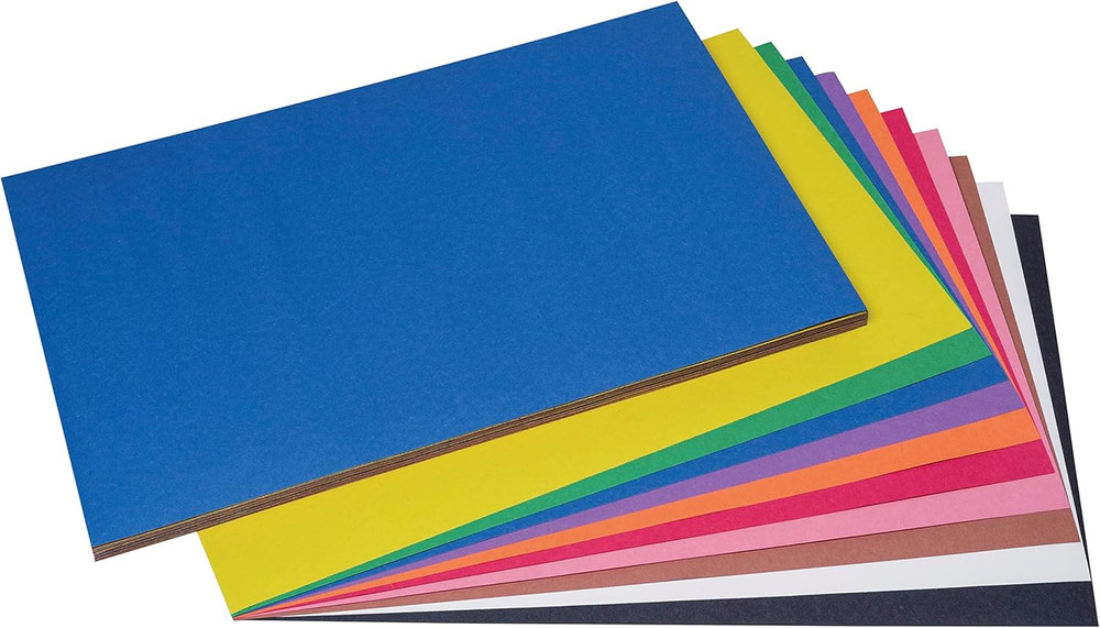 (Formerly ) Construction Paper, 10 Assorted Colors, 12" x 18", 50 Sheets