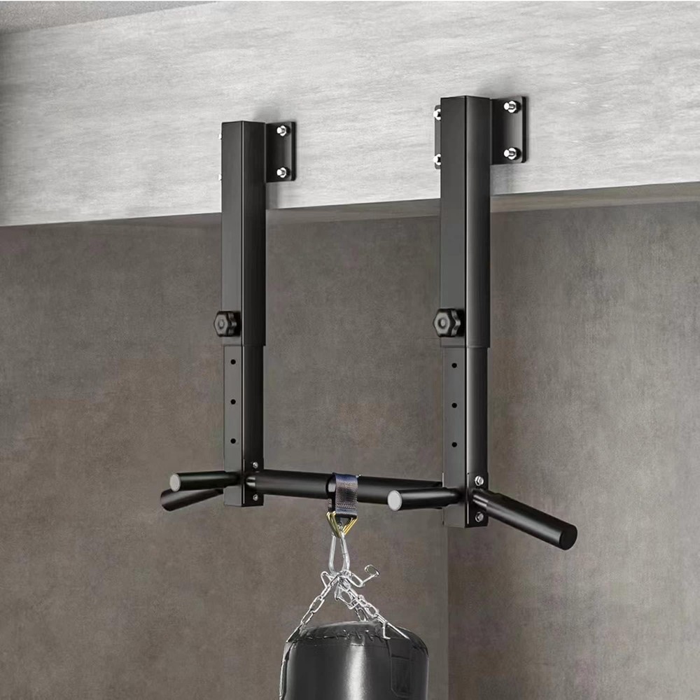 Wall Mount Pull Up Bar Ceiling Chin Up Bar with Punching Bag Hanger