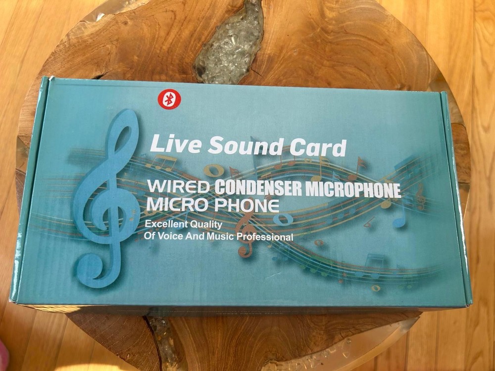 Live Sound Card Wired Condenser Microphone with Audio Mixer