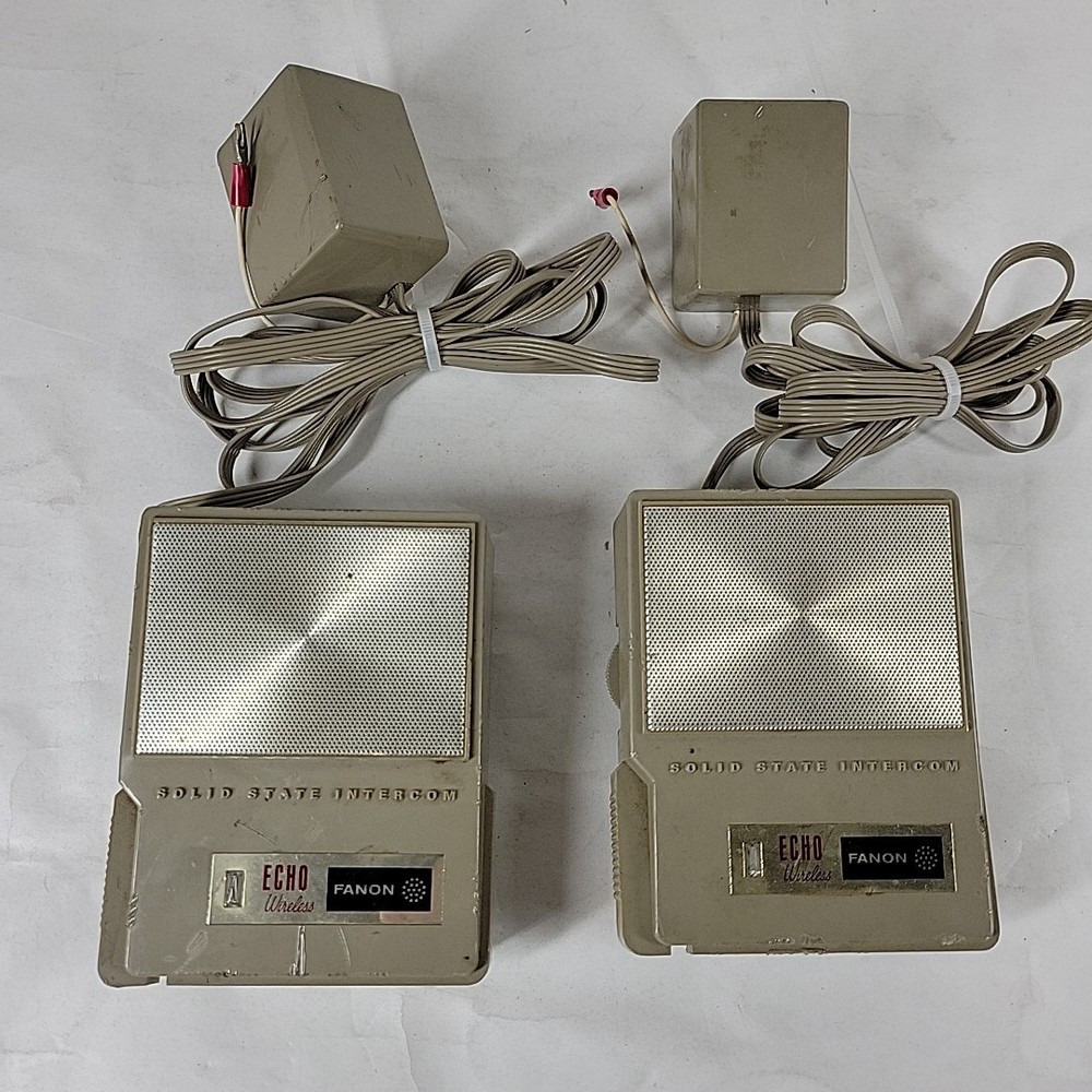Vintage Fanon Echo Wireless 2 Intercom System Push To Talk Communication Device