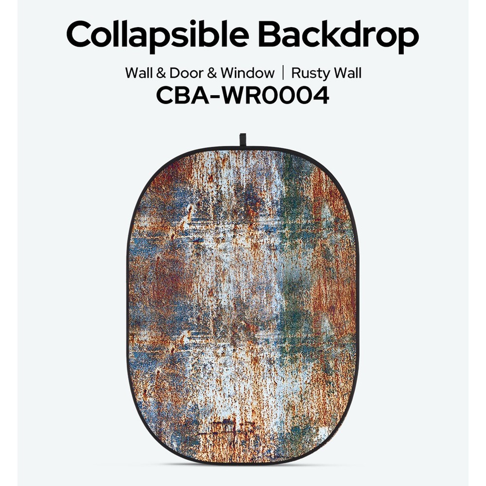 Glow CBA-WR0004 5x6.5' Fabric Collapsible Backdrop, Rusty Wall