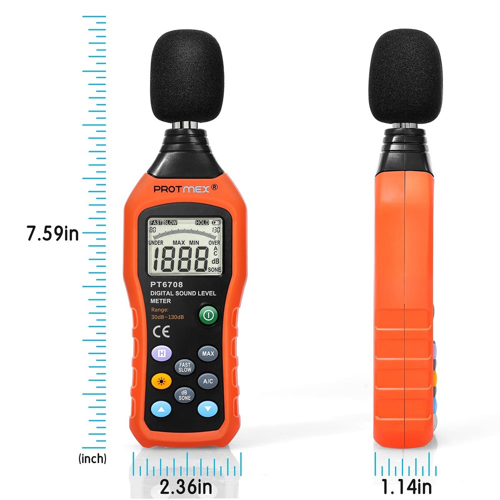 PT6708 Sound Level Meter, Digital Decibel Reader Measurement, MS6708