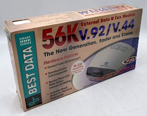 Vintage Best Data 56SX-92 56K External Fax Modem