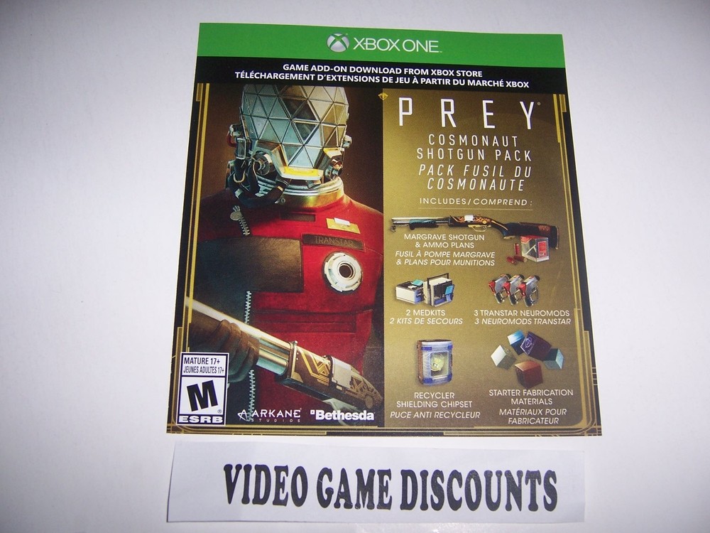 Prey Add-on Token DLC Code for Xbox One XB1