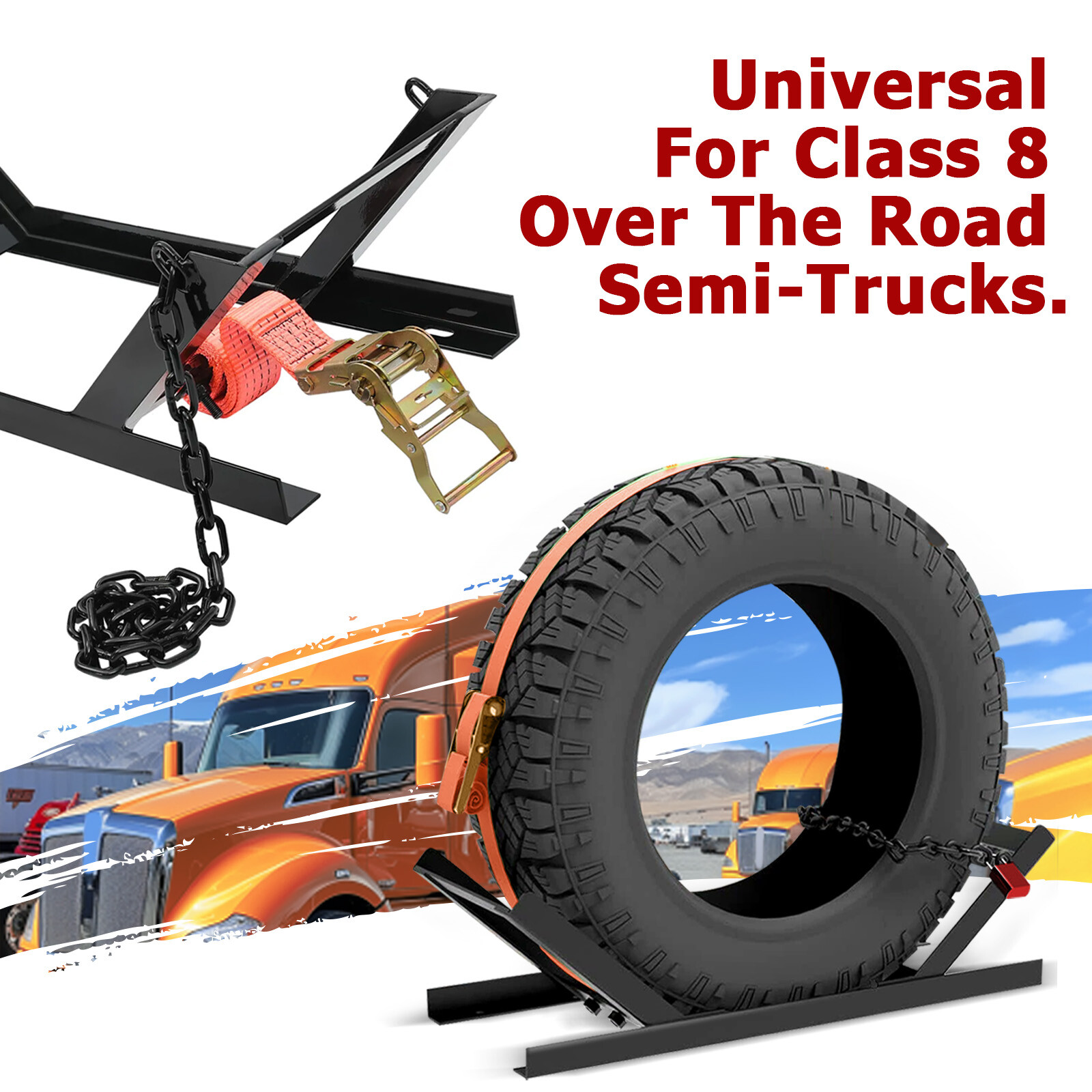 Upgate Adjustable Semi Truck Tire Rack Spare Tire Carrier Tire Mount Tire Holder