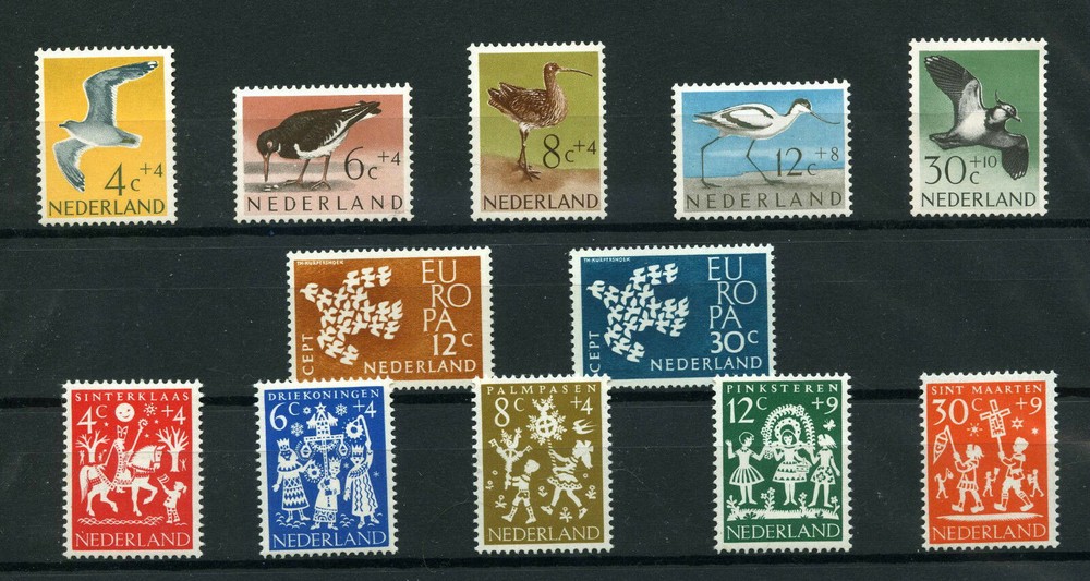 Netherlands, 1961 year set, 12v, MNH