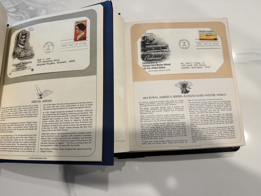 100 FDC 1970'S 1980'S US POSTAGE STAMPS 2 ALBUMS ADDRESSED PRISTINE VARIETY