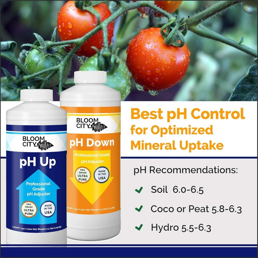Professional Ph up + down Control Kit for Optimal Nutrient Uptake (Two 1/2 Pint