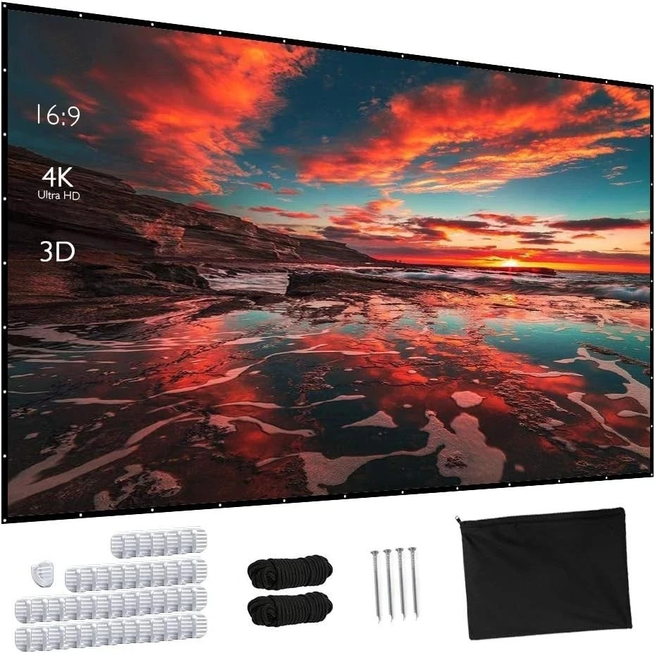 150 Inch Projector Screen Material White Matte Spandex Fabric 16:9 Aspect Ratio