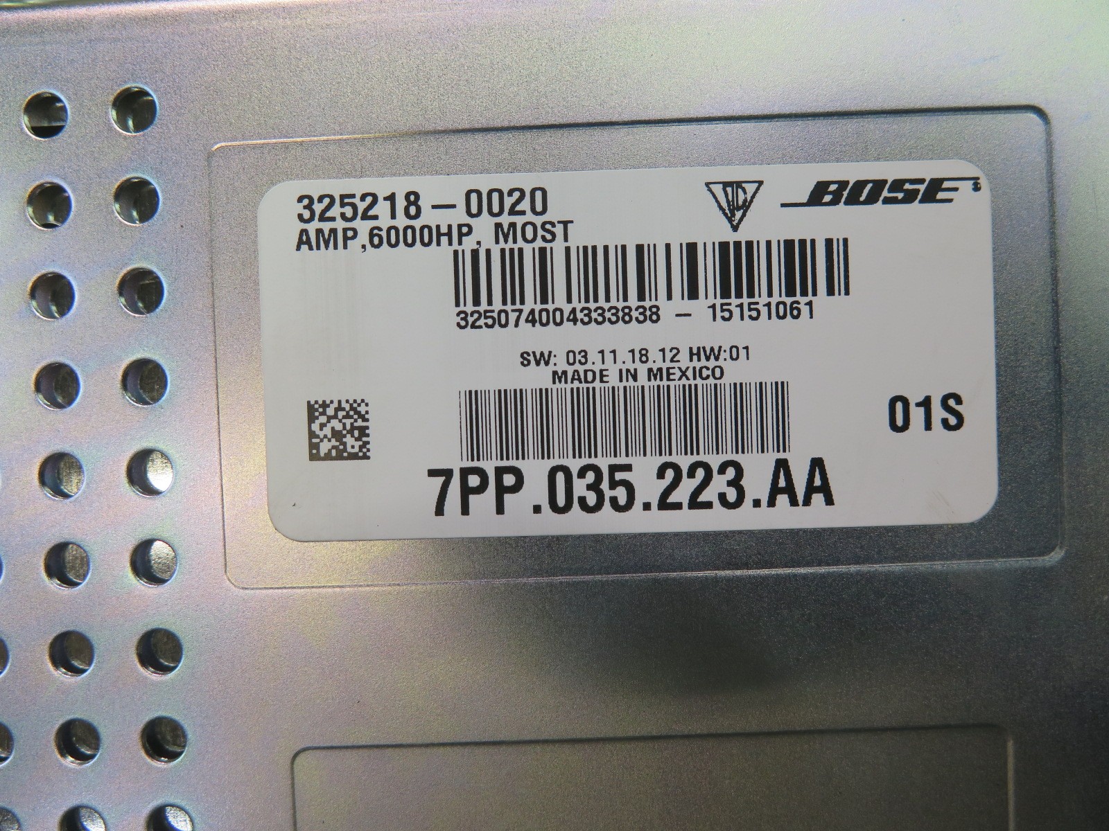 2011-2016 PORSCHE CAYENNE 958 BOSE AUDIO SYSTEM AMPLIFIER AMP 7PP035223AA