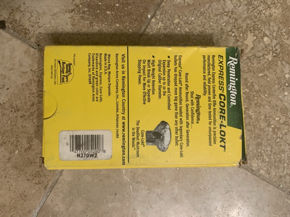 Vintage Remington 270 Ammunition Box Empty