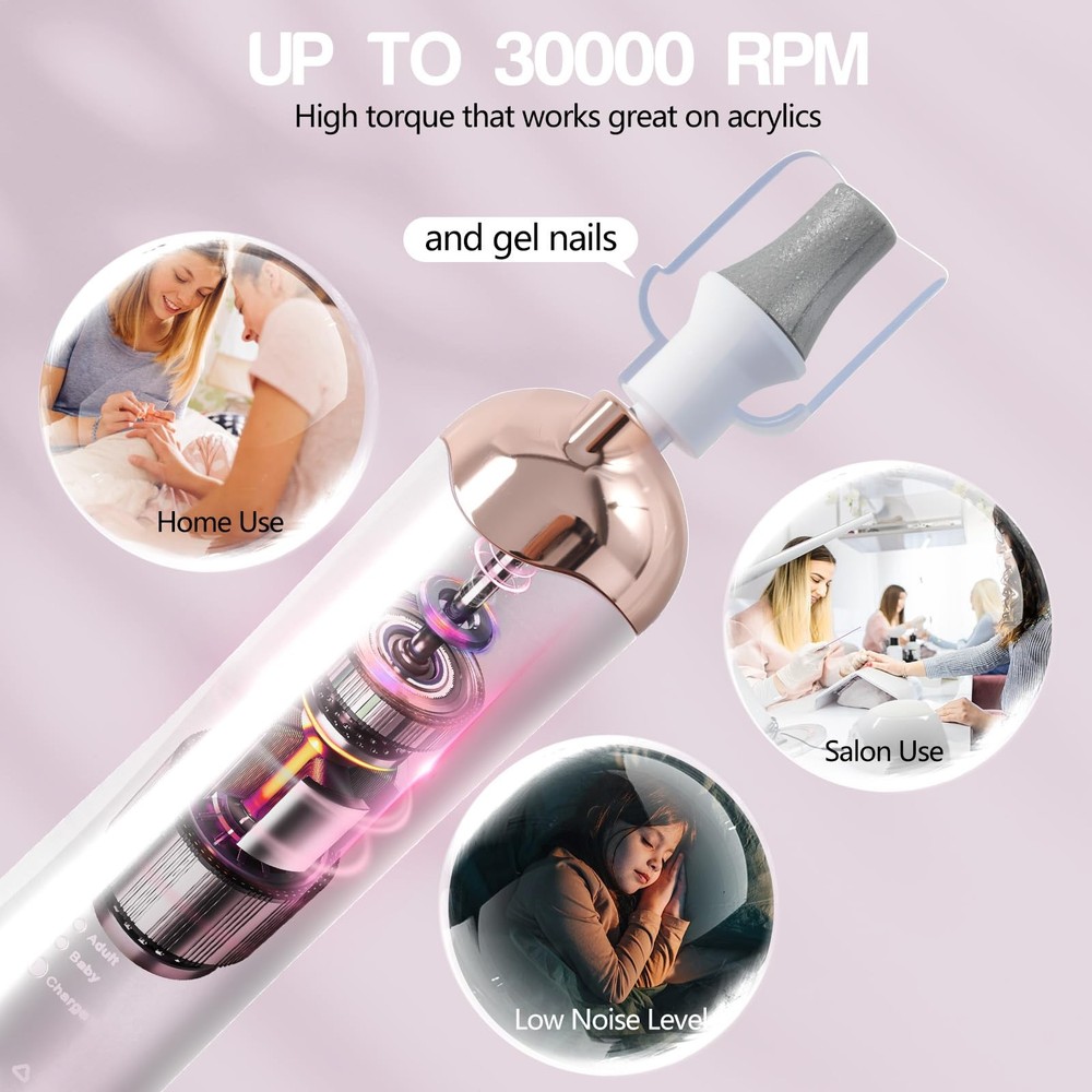 Droyek Electric Nail Drill Machine File A-pink, A-pink