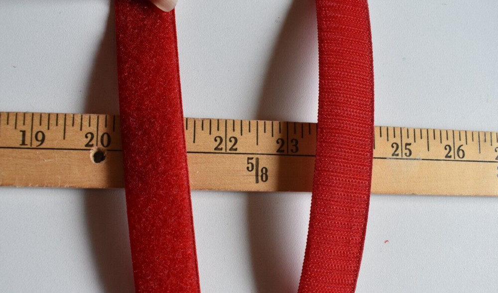 DARK RED   HOOK & LOOP  SEW-ON  TAPES    1 "  WIDE     BY THE YARD