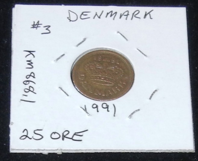 Nice 1990 & 1991 Denmark 25 Ore (2 Coin Set)