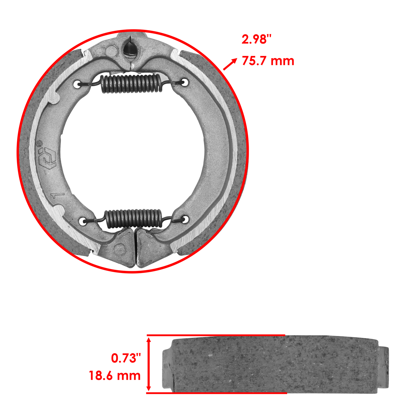 Front & Rear Brake Shoes for Suzuki FA50 Shuttle 1980-1991 Scooter Brake Shoes