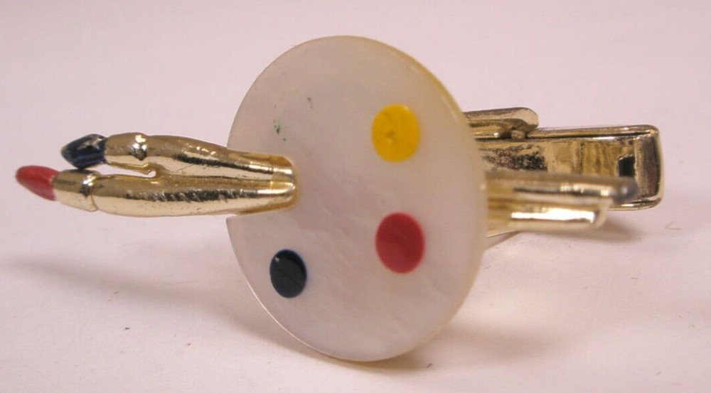 Painters Pallet & Brushes SINGLE Vintage Cuff Link replace lost/broken zh17