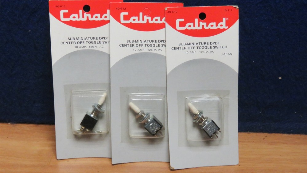 3 PCS 40612 CALRAD MINI CENTER OFF TOGGLE SWITCH SEALED  601719