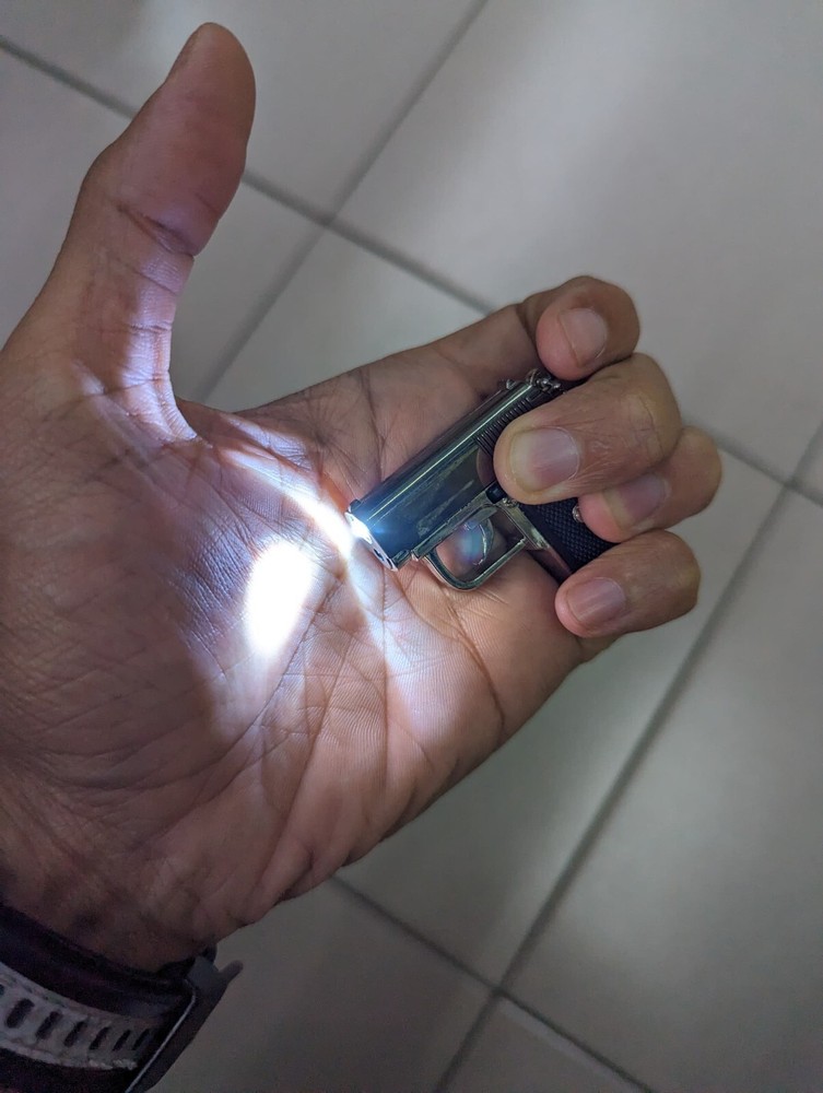Keychain Mini Gun Laser Pointer,LED Flashlight 1.5 in