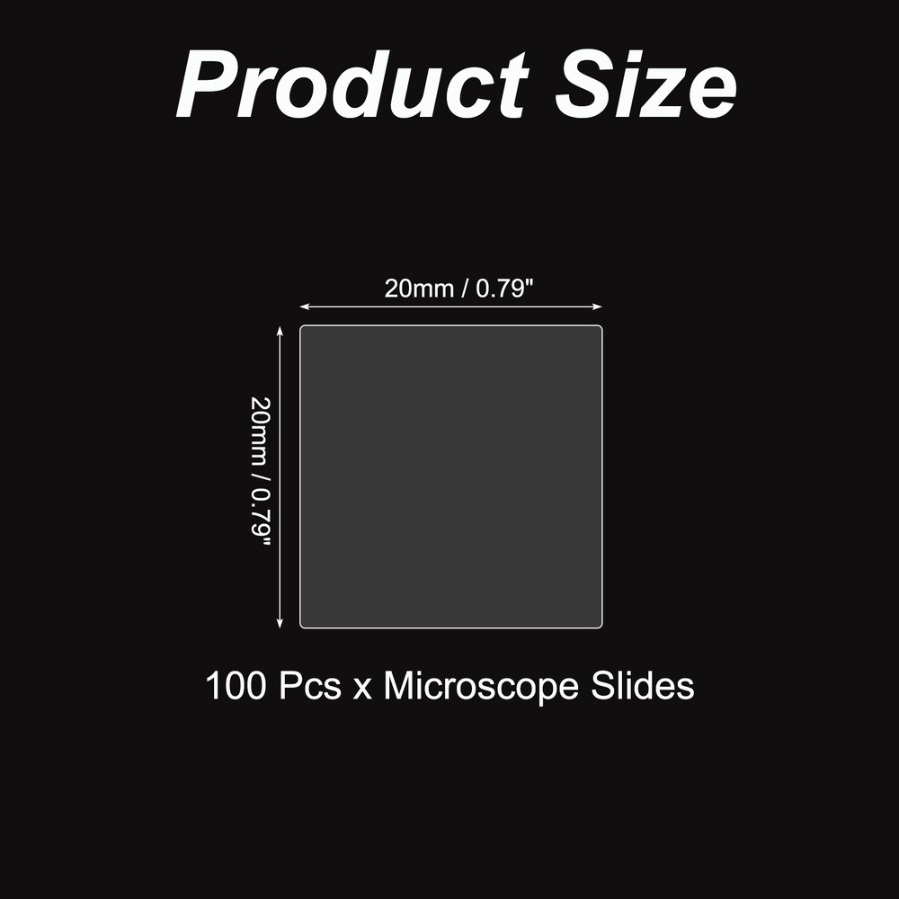 100pcs Cover Slips for Microscope Slides, 20x20mm Microscope Cover Square