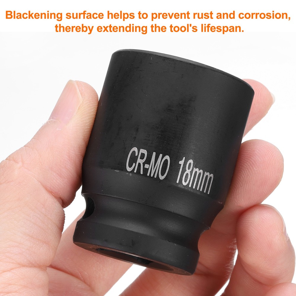 4 Point Square Socket 1/2" Drive 18mm Metric Square Impact Socket CR-MO