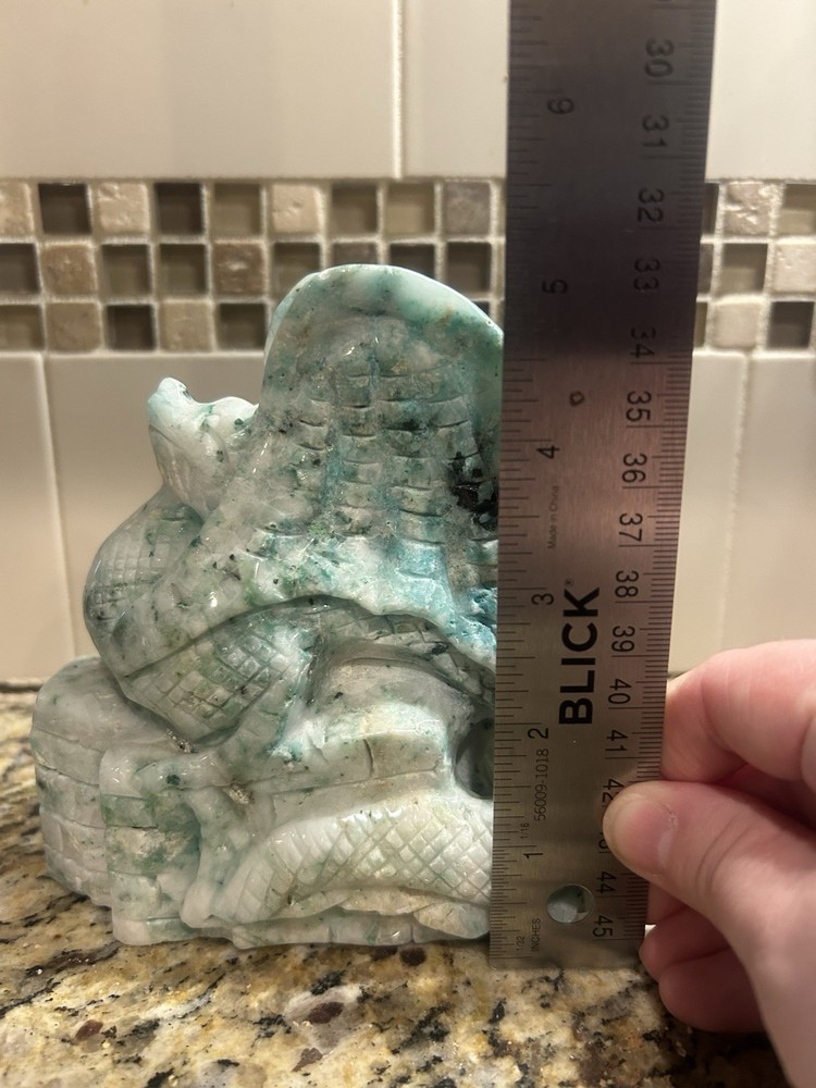 Chrysocolla Phoenix Stone Dragon Carving