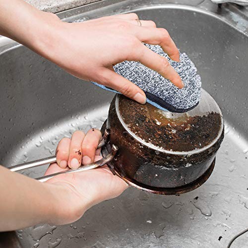 Multi-Purpose Non-Scratch Microfiber Scrub Sponges - Heavy Duty Cleaning (6 Pack