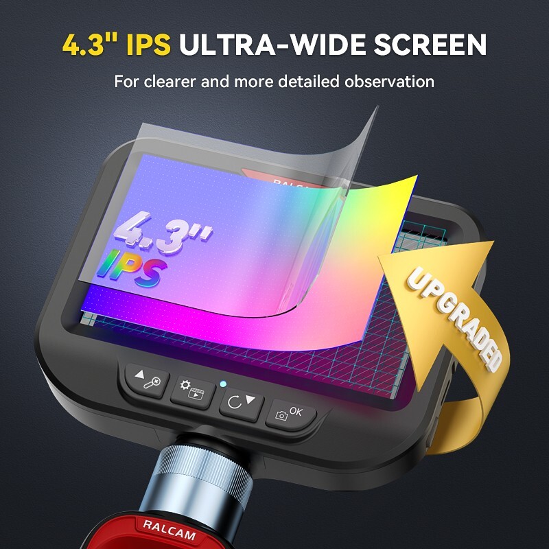 Ralcam 4-Way 720° Articulating Borescope Industrial Endoscope Inspection Camera