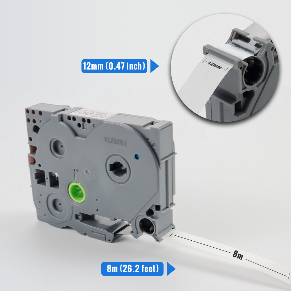 10PK For Brother P-Touch TZe-231 TZ-231 12mm White Standard Laminated Label Tape