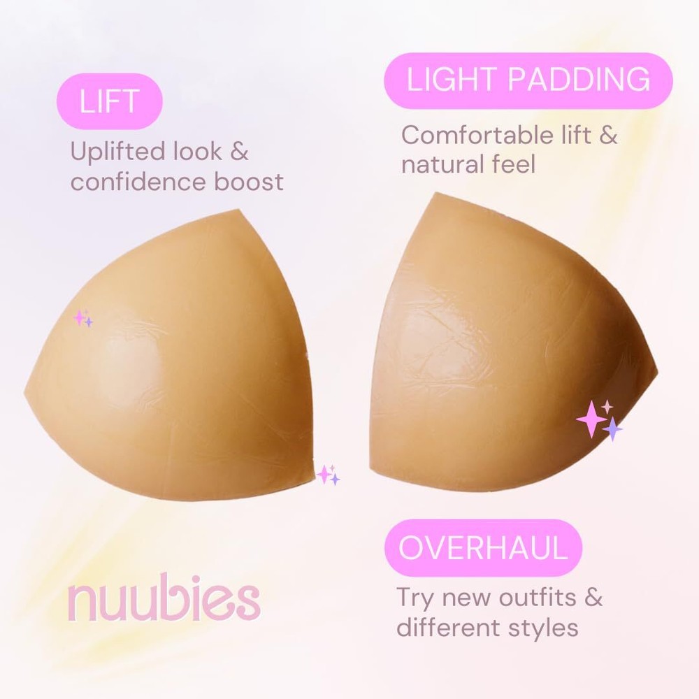 Double-Sided Sticky Bra Lift Inserts Washable Reusable Adhesive Nude