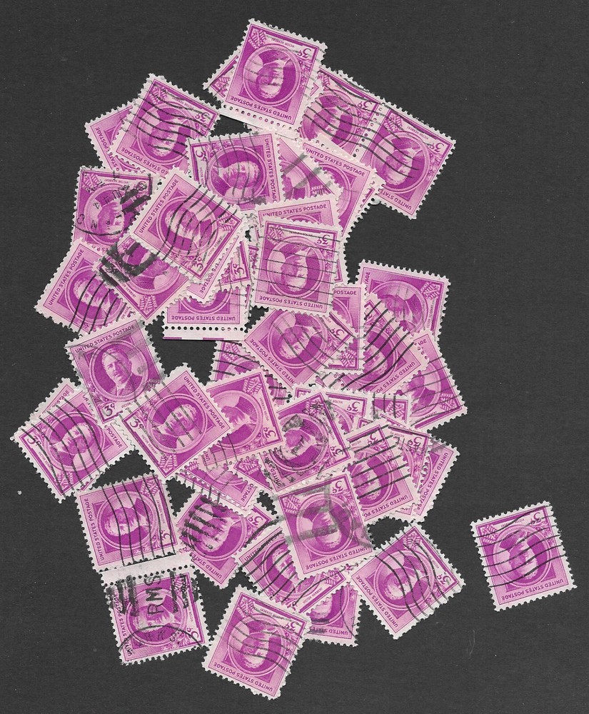 US Postage Stamps for Crafting-Scott 881- 50 3c Victor Hebert- Bright Red Violet