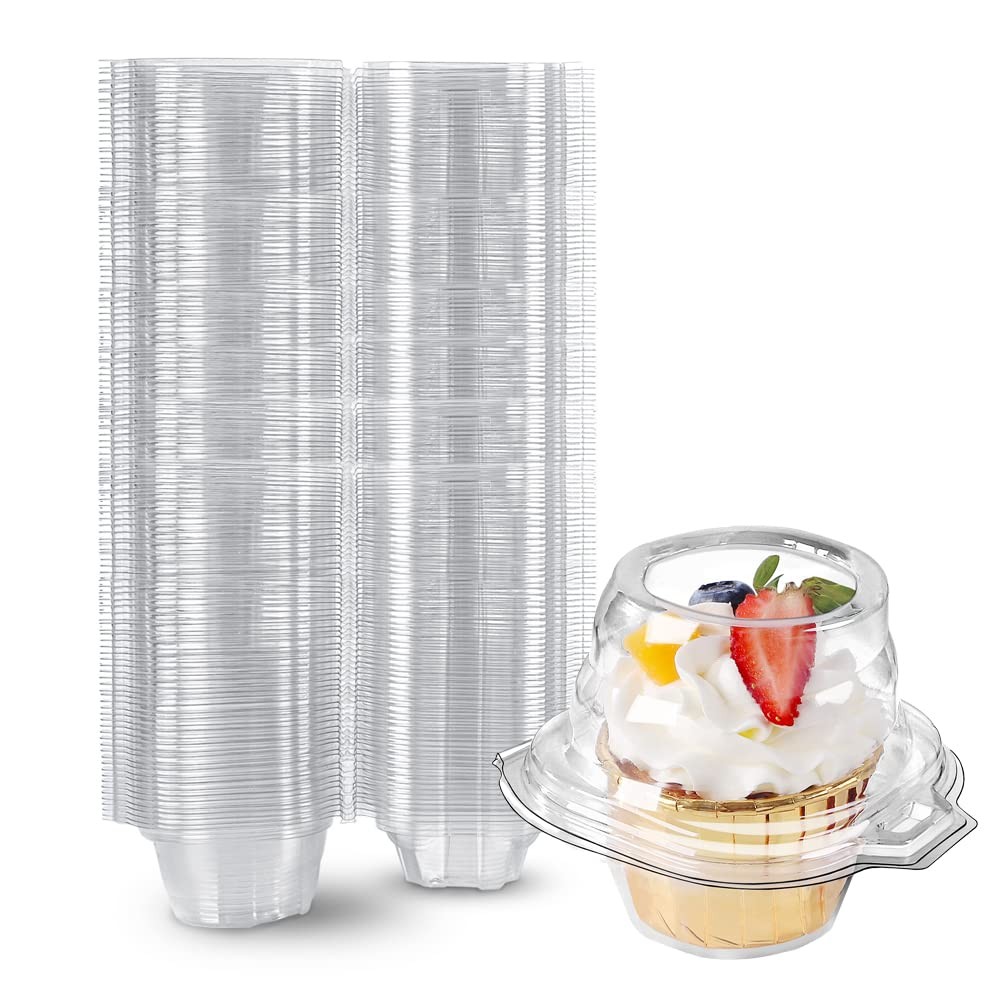 120 Packs Individual Cupcake Containers Stackable Single Compartment Cupcake Dis