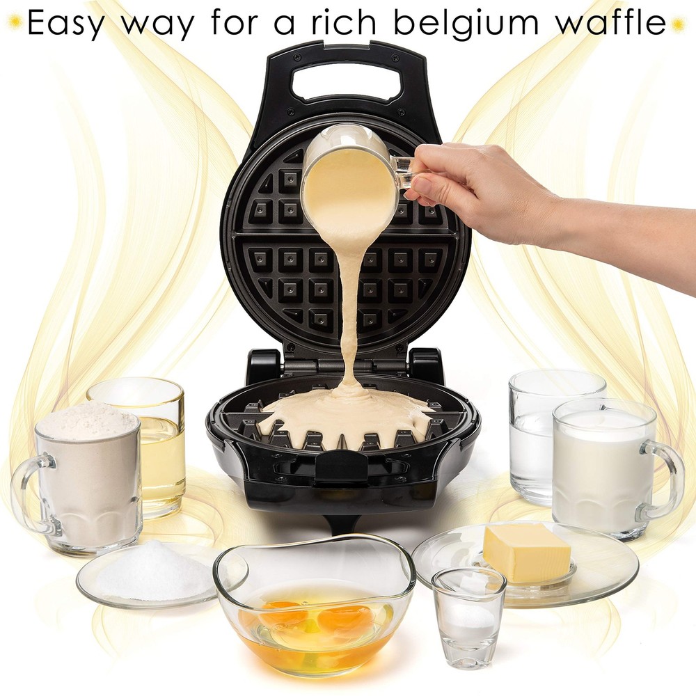 Belgian Waffle Maker, Electric Flip Waffle Machine with Adjustable Temperatur...