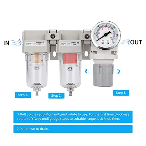 Air Drying System - 5 Micron Particulate Filter, 0.01 Micron 1/4" NPT 0.01 μ