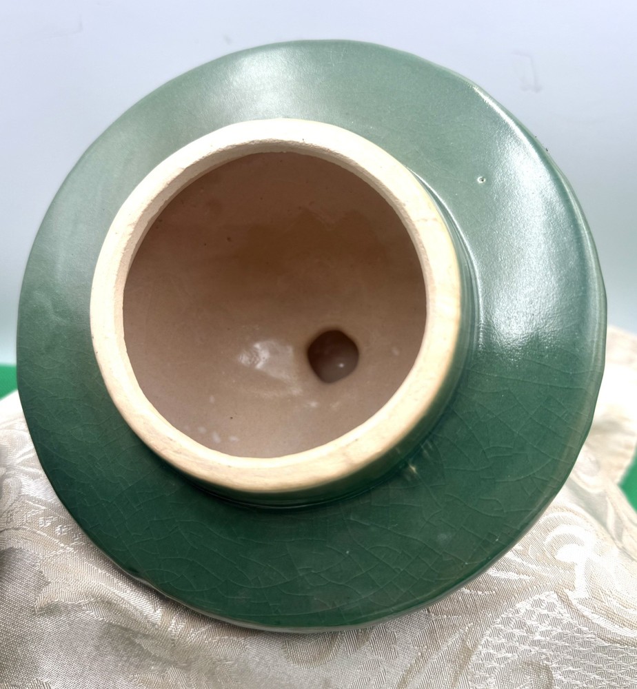 Beautiful Large Green Diamond Cut Pattern Ginger Jar