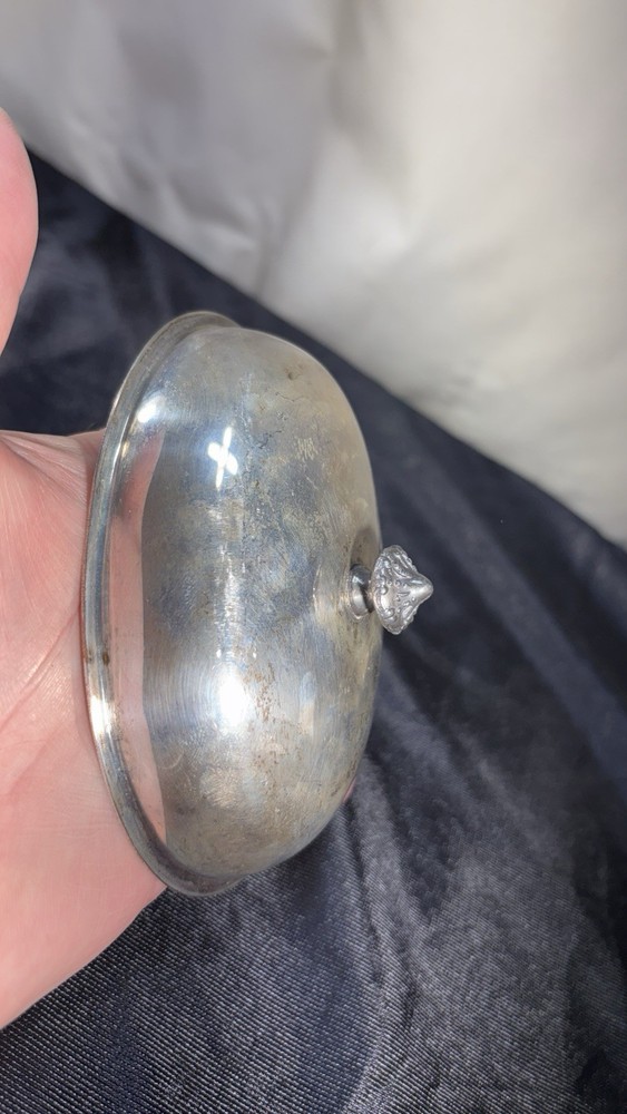 Antique Silver Plated Decorative Small Oval Cover