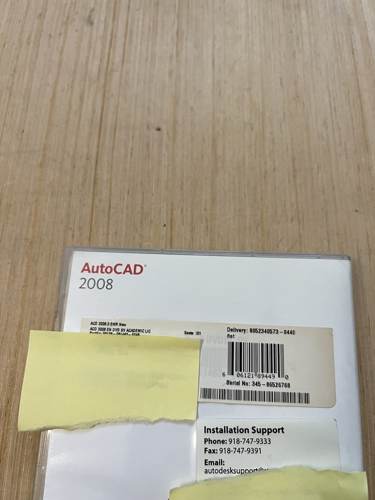 Autodesk AutoCAD Student Version 2008 As Is Read