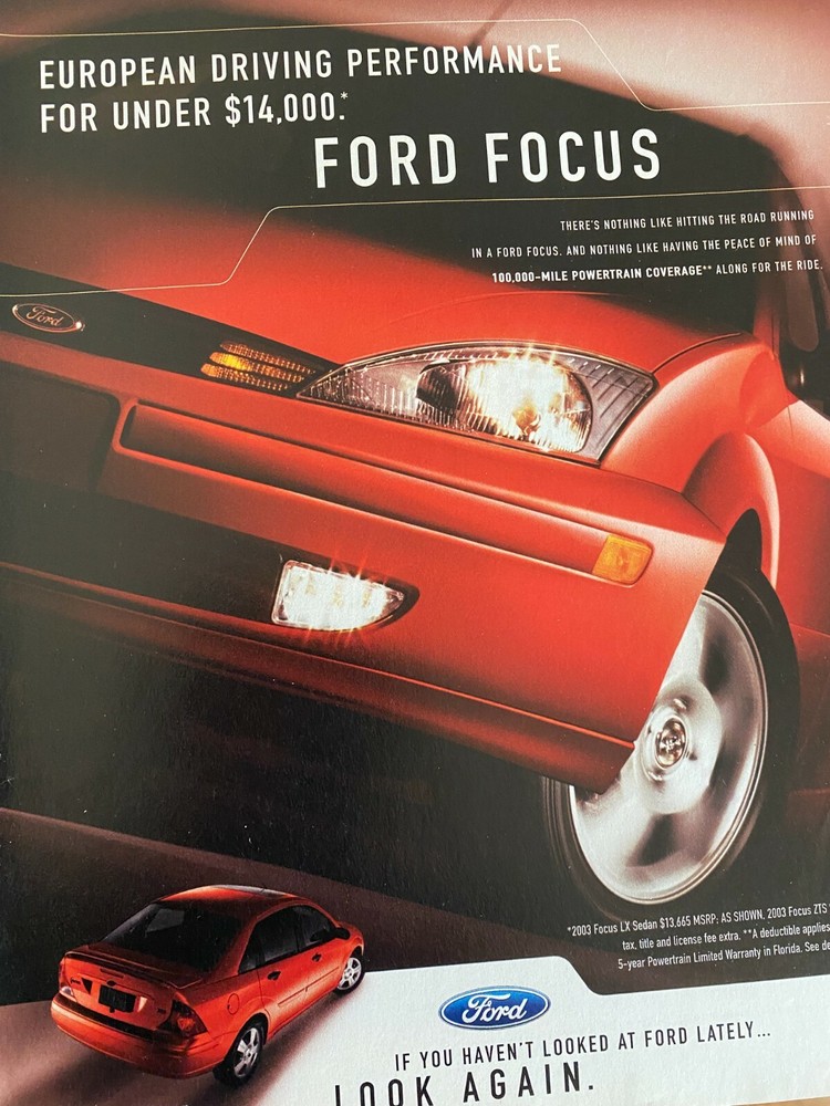 Ford, Focus, Full Page Vintage Print Ad