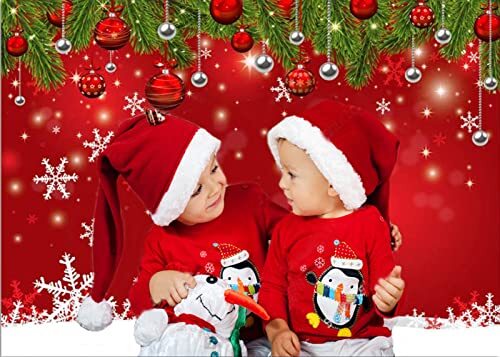 Red Christmas Backdrop Snowflake Christmas Backdrop New Year Eve 7x5ft