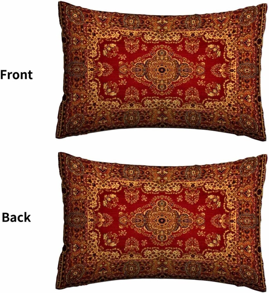 Rectangle Pillow Cover Red Oriental Persian Carpet Pattern,Pillow Case for