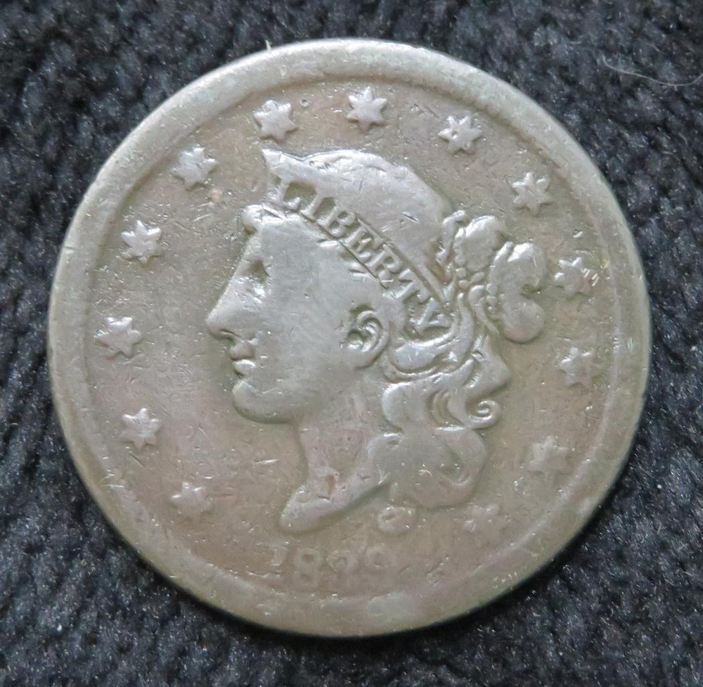 1839 Large Cent * Silly Head * Neat Old Coin * 5934