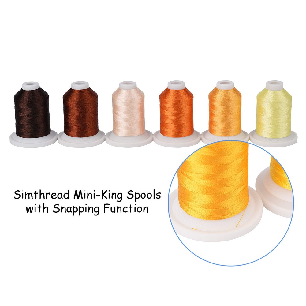 21 Spools Embroidery Machine Thread Kit 800Y Brown Gold Colors for Pro