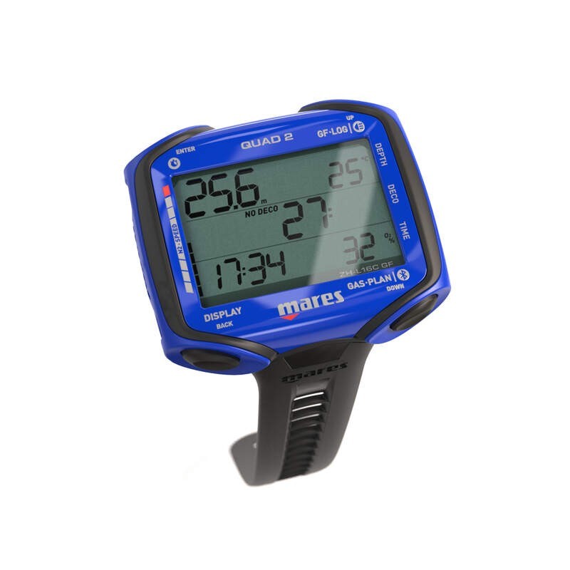 Mares QUAD 2 Wrist Dive Computer - Blue - Large Screen 414152