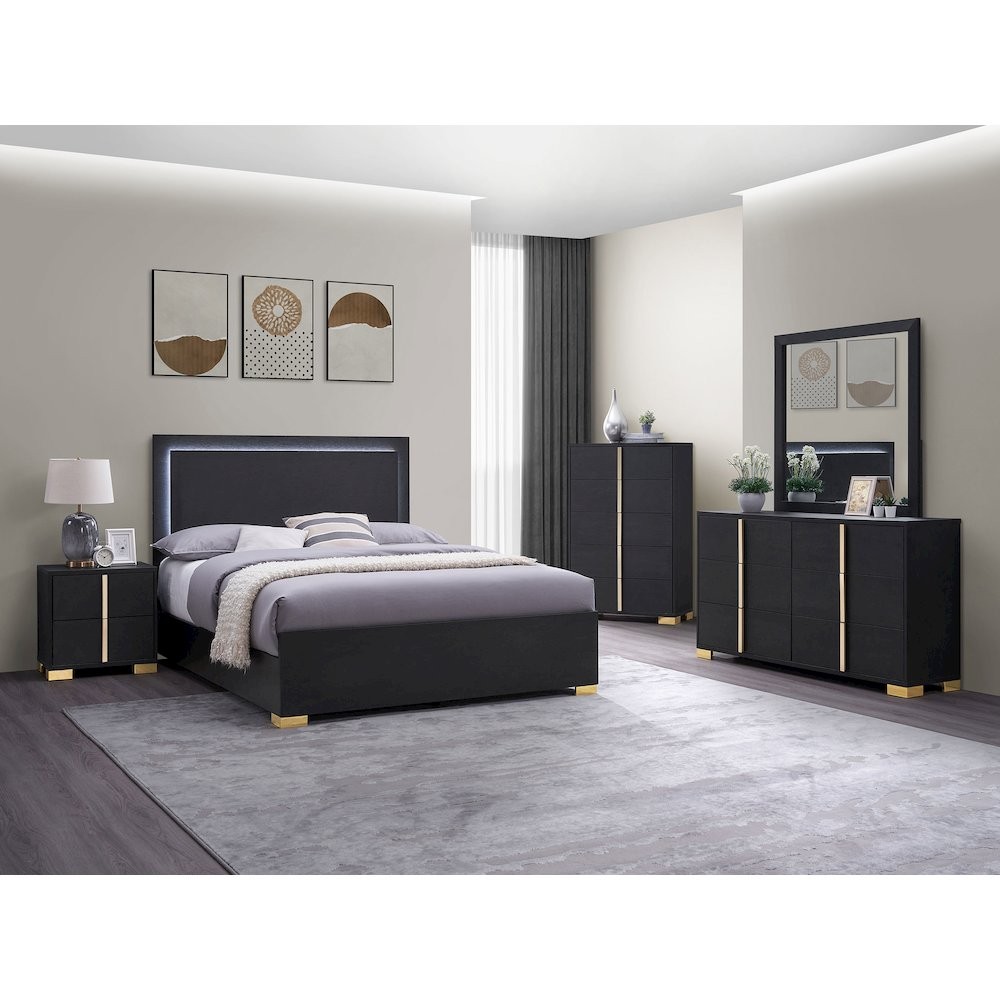 Marceline 5-piece Eastern King Bedroom Set Black
