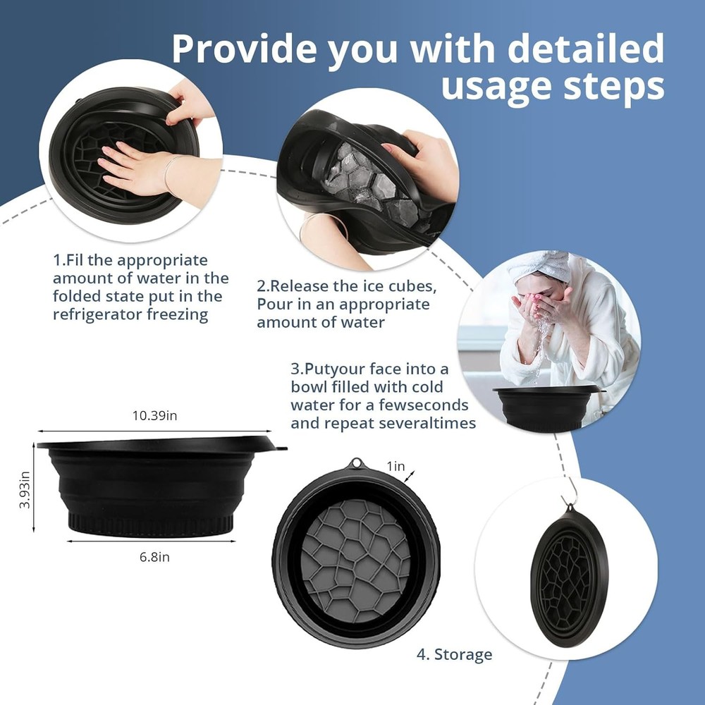 Smart Silicone Ice Facial Bowl - Foldable Cold Therapy Basin